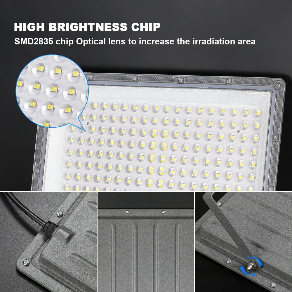 PIR Motion Sensor LED FloodLight 50W 100W 200W 300W 500W Outdoor Waterproof Reflector LED Spotlight For Street Garden Wall Light
