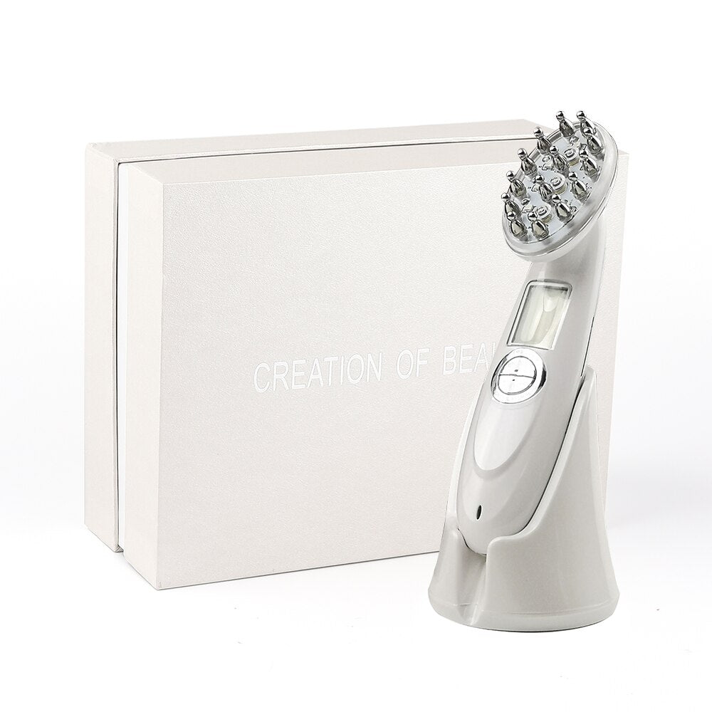 Electric Laser Hair Growth Comb Infrared EMS RF Vibration Massager Microcurrent - Hair Care, Hair Regrowth